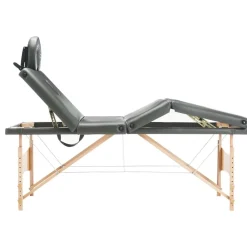 vidaXL Table de massage avec 4 zones Cadre en bois 186x68cm