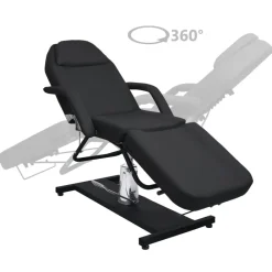 vidaXL Table de massage Noir 180x62x(87-112) cm