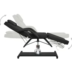 vidaXL Table de massage Noir 180x62x(87-112) cm