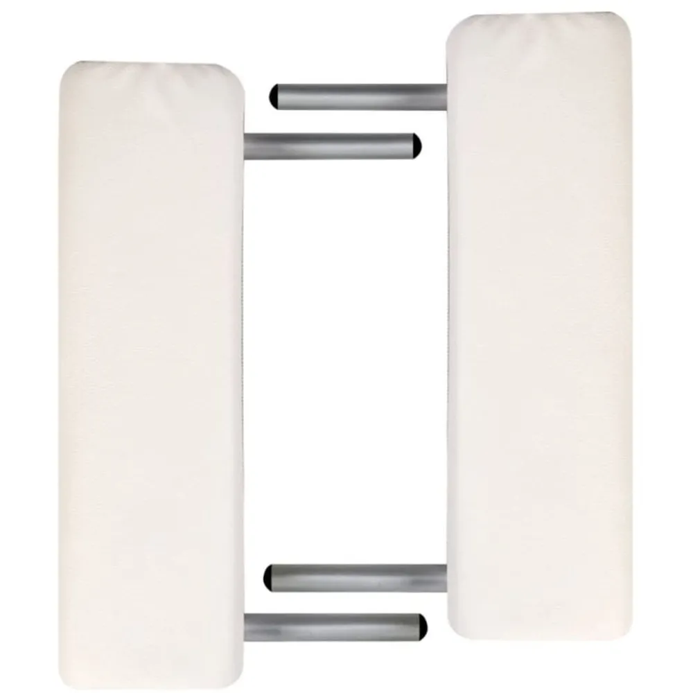 Santé & Beauté-vidaXL Table de massage pliable Blanc crème 2 zones cadre en aluminium Blanc crème