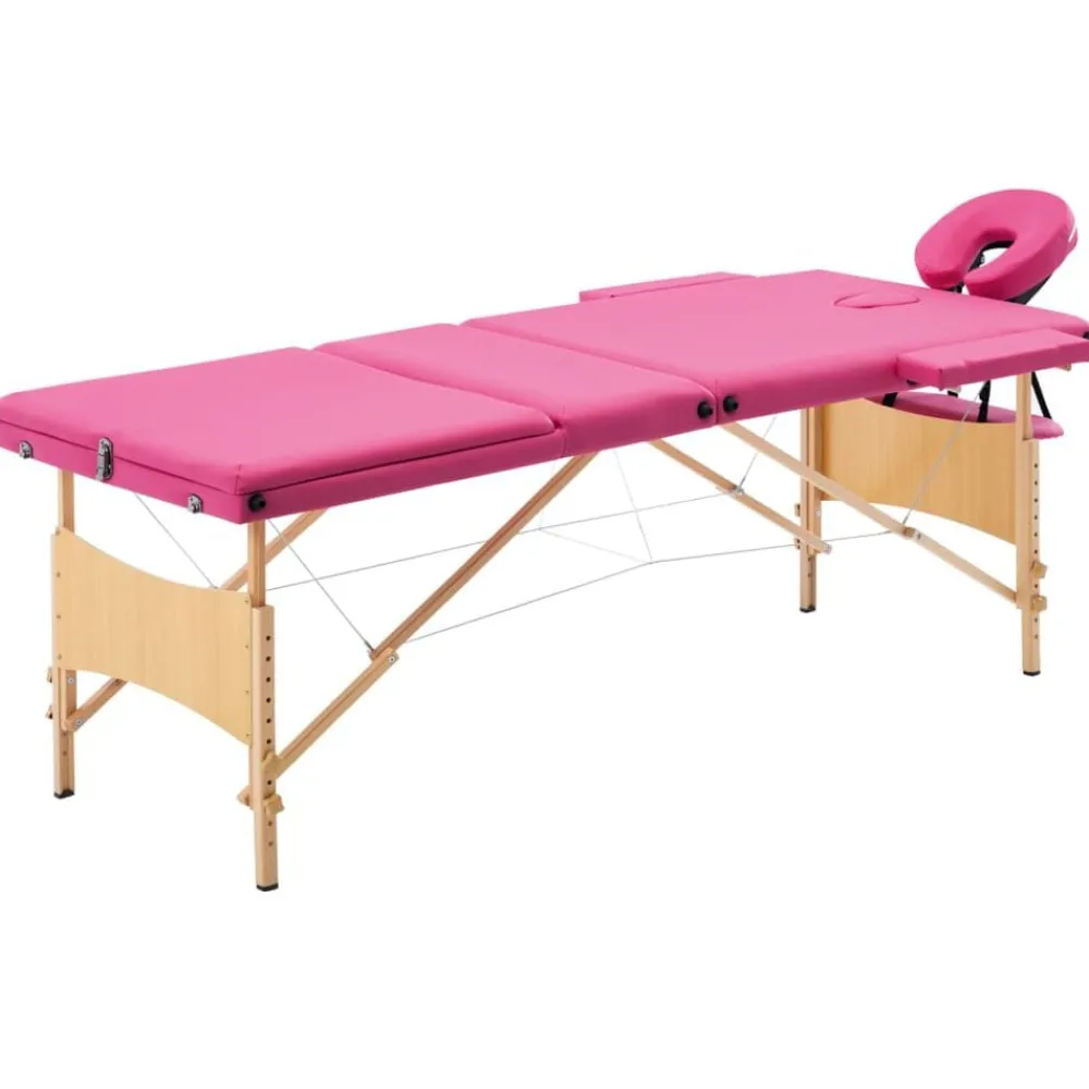 Santé & Beauté-vidaXL Table de massage pliable 3 zones Bois Rose