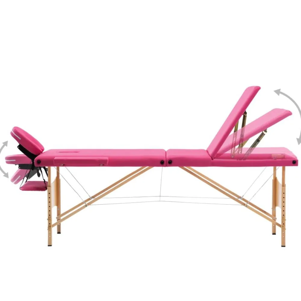 Santé & Beauté-vidaXL Table de massage pliable 3 zones Bois Rose