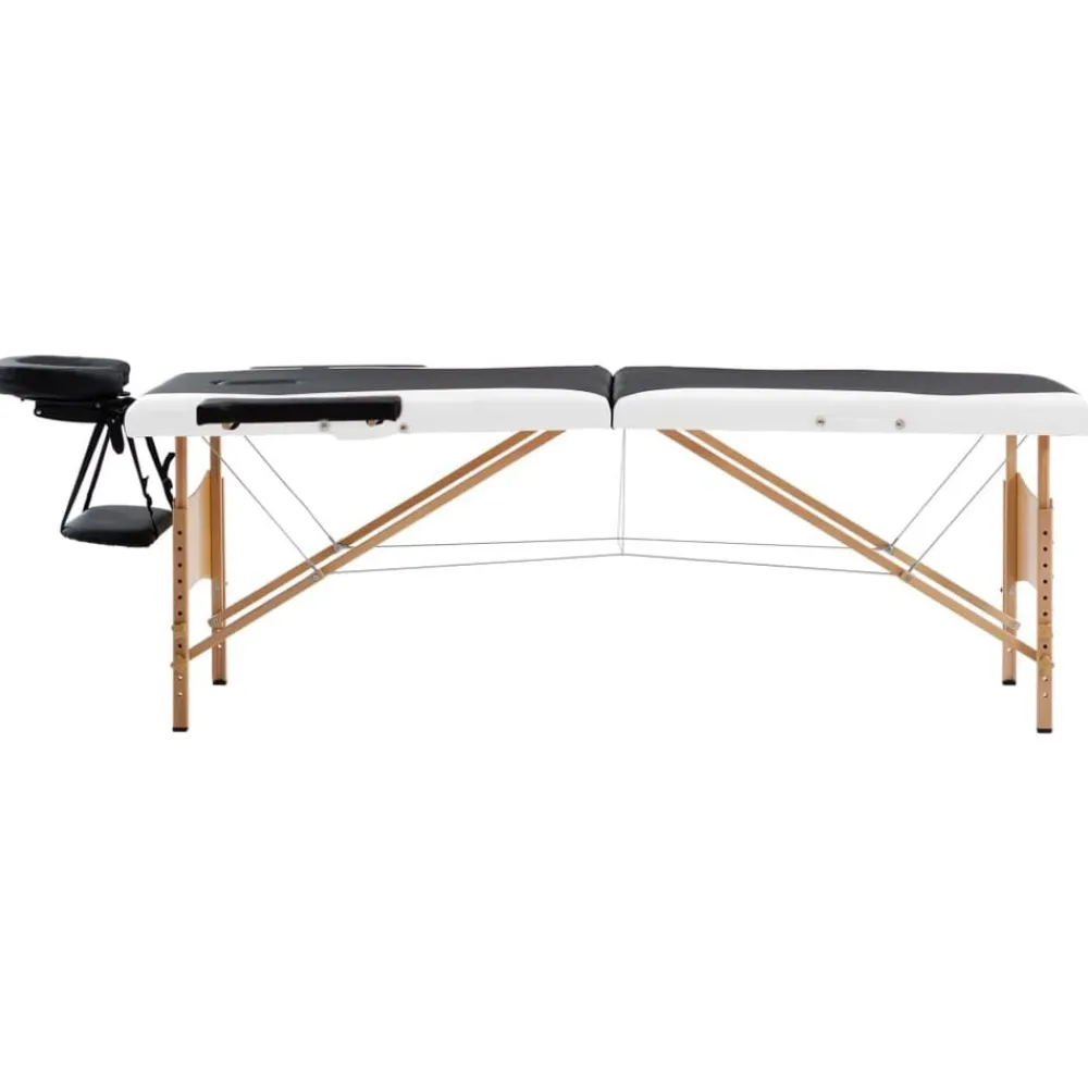 vidaXL Table de massage pliable 2 zones Bois