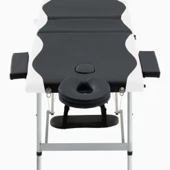 Santé & Beauté-vidaXL Table de massage pliable 3 zones Aluminium Noir et blanc