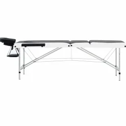 Santé & Beauté-vidaXL Table de massage pliable 3 zones Aluminium Noir et blanc