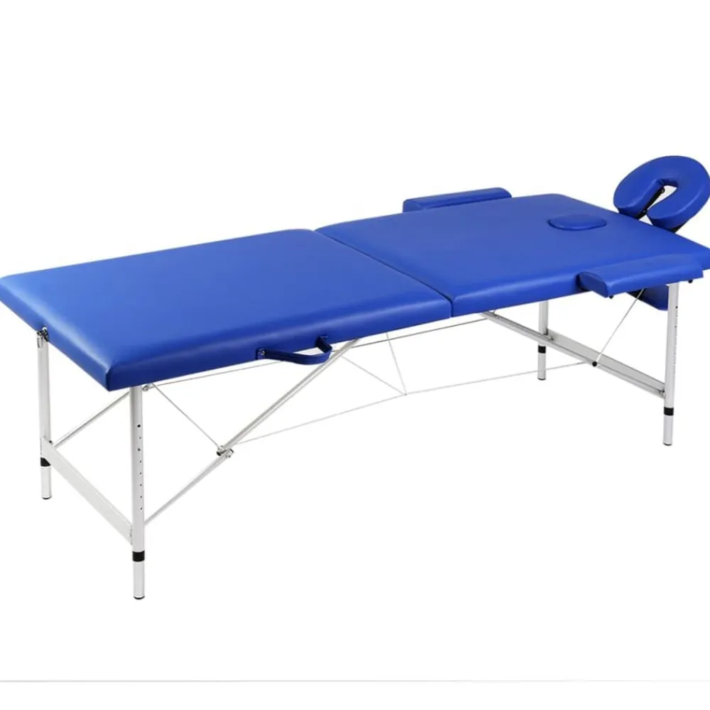 vidaXL Table de massage pliable 2 zones avec cadre en aluminium