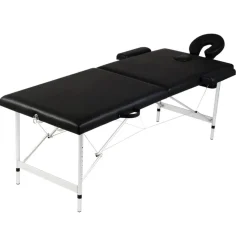 vidaXL Table de massage pliable 2 zones avec cadre en aluminium