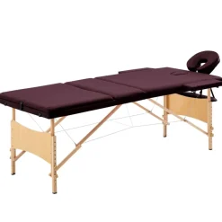 vidaXL Table de massage pliable 3 zones