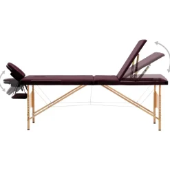 vidaXL Table de massage pliable 3 zones