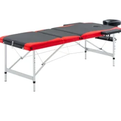 vidaXL Table de massage pliable 3 zones Aluminium