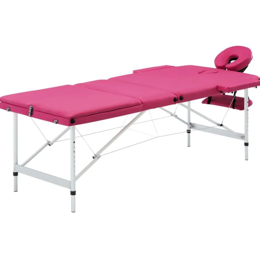 vidaXL Table de massage pliable 3 zones Aluminium