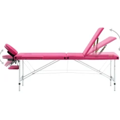vidaXL Table de massage pliable 3 zones Aluminium