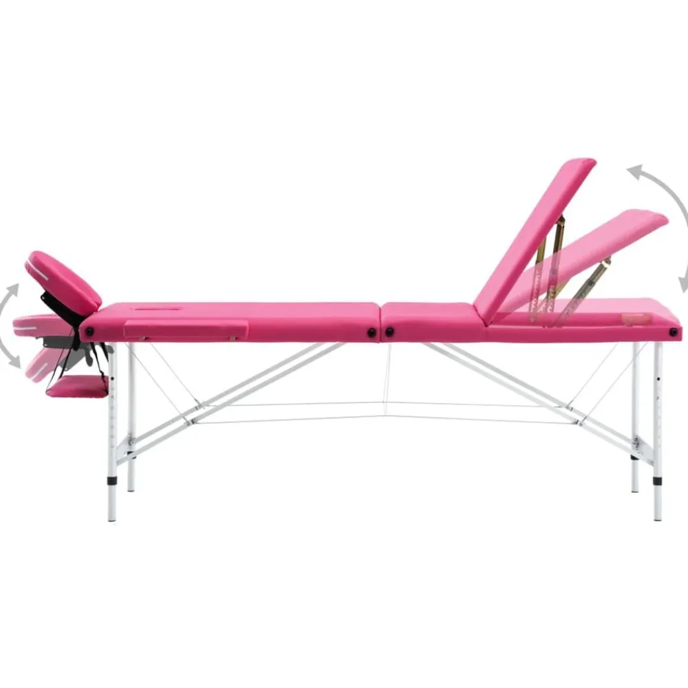 vidaXL Table de massage pliable 3 zones Aluminium