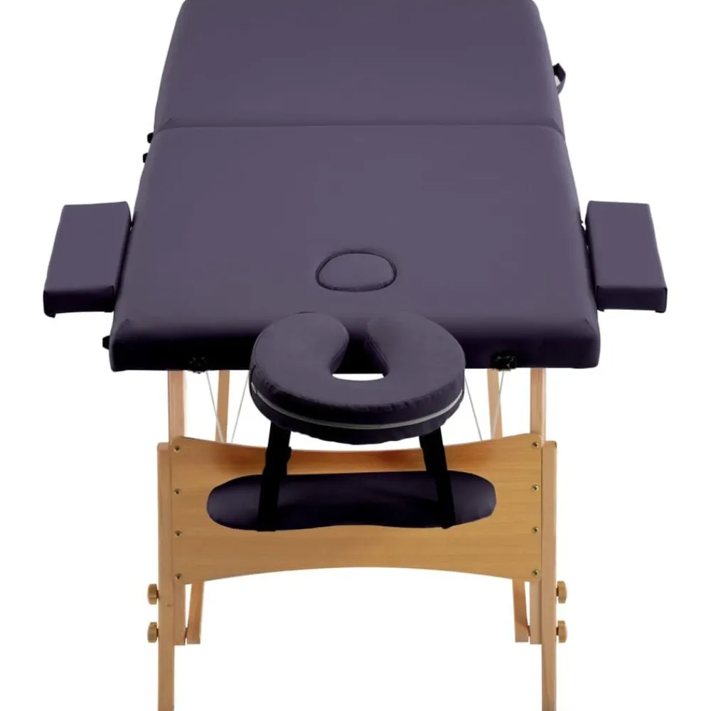 vidaXL Table de massage pliable 2 zones Bois