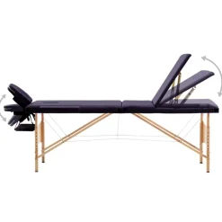 Santé & Beauté-vidaXL Table de massage pliable 3 zones Bois Violet