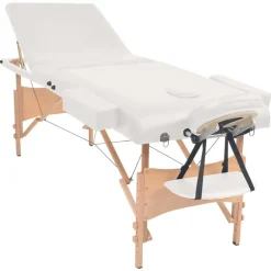 vidaXL Table de massage pliable à 3 zones 10 cm d'épaisseur
