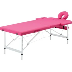 vidaXL Table de massage pliable 2 zones Aluminium