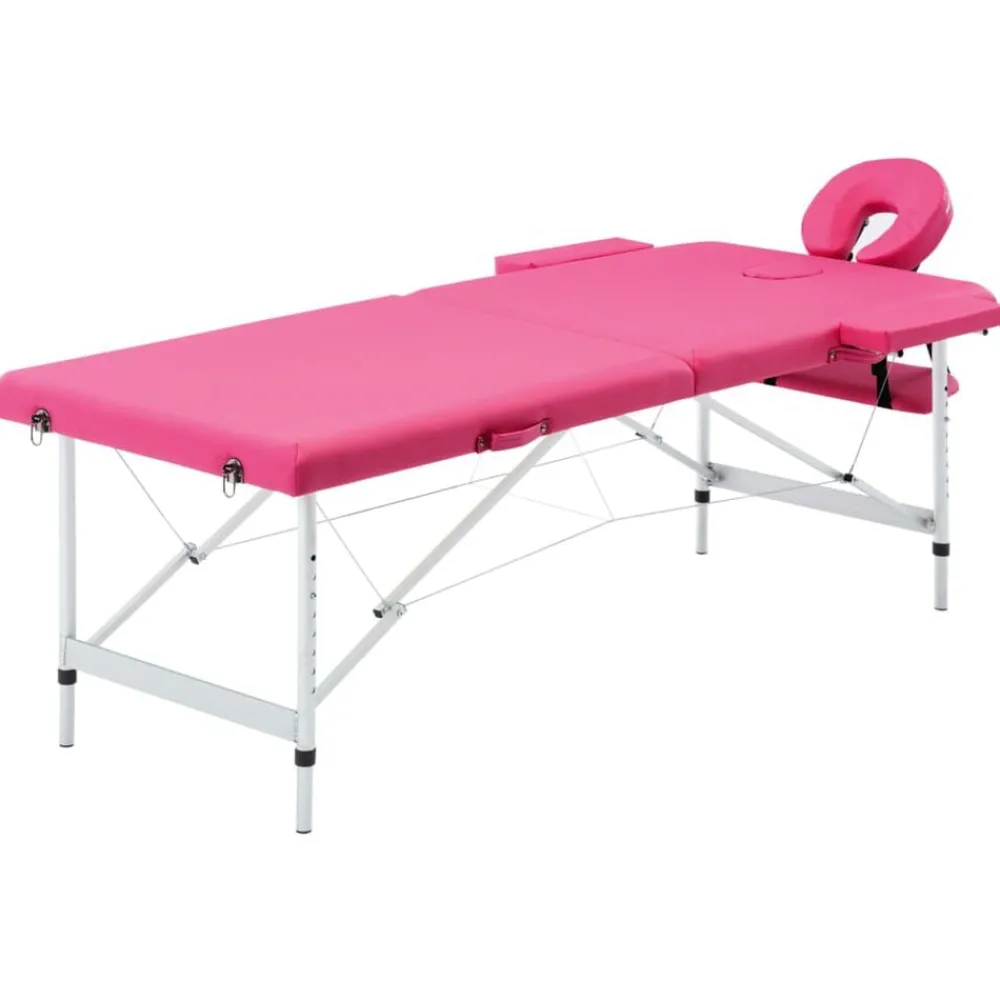 vidaXL Table de massage pliable 2 zones Aluminium