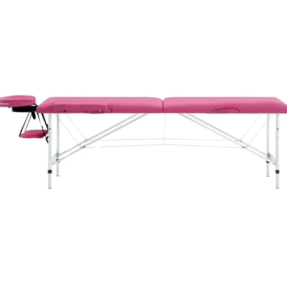 vidaXL Table de massage pliable 2 zones Aluminium