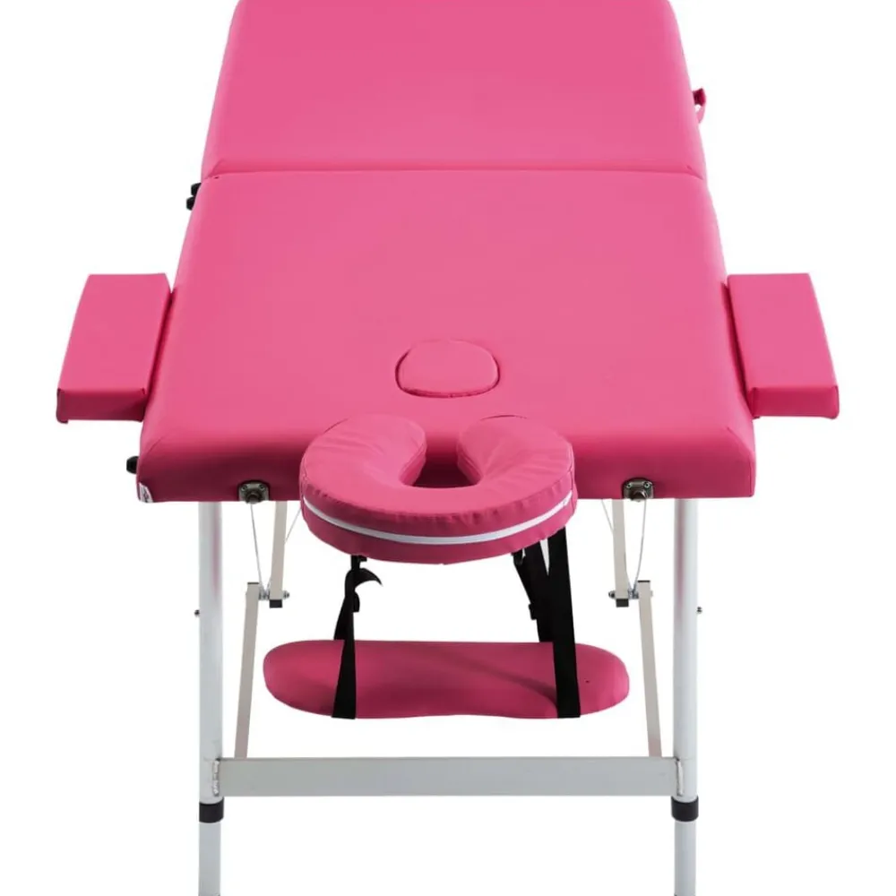 vidaXL Table de massage pliable 2 zones Aluminium