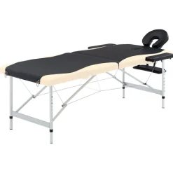 vidaXL Table de massage pliable 2 zones Aluminium