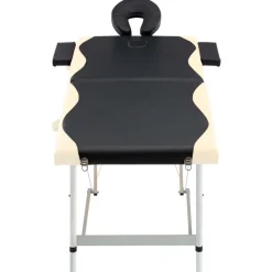 vidaXL Table de massage pliable 2 zones Aluminium