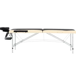 vidaXL Table de massage pliable 2 zones Aluminium