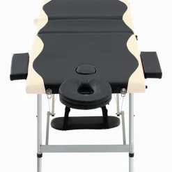 Santé & Beauté-vidaXL Table de massage pliable 3 zones Aluminium Noir et beige