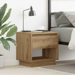 vidaXL Table de nuit Chêne artisanal 45 x 34 x 44 cm Bois d'ingénierie