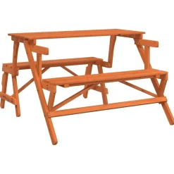 vidaXL Table de pique-nique avec bancs sapin massif 2 en 1 convertible