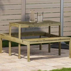 vidaXL Table de pique-nique 110x134x75 cm bois de pin imprégné