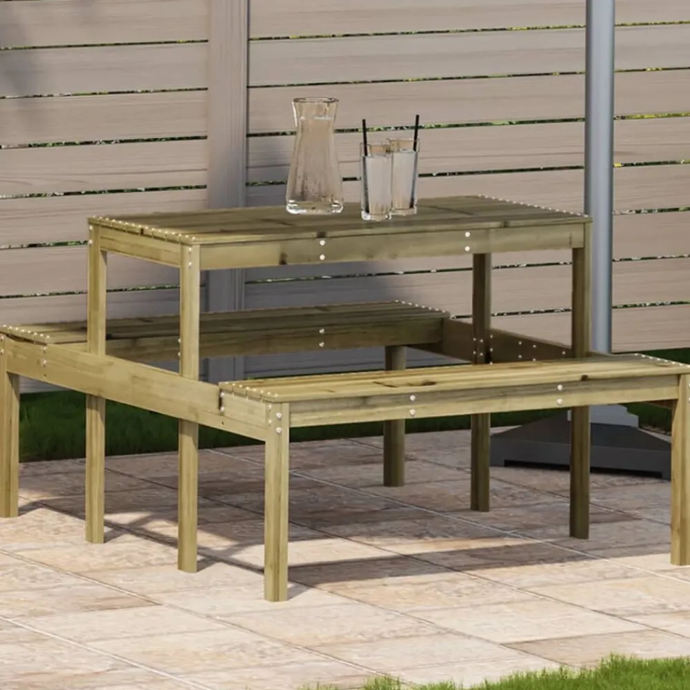 vidaXL Table de pique-nique 110x134x75 cm bois de pin imprégné