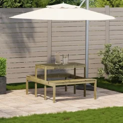 vidaXL Table de pique-nique 110x134x75 cm bois de pin imprégné