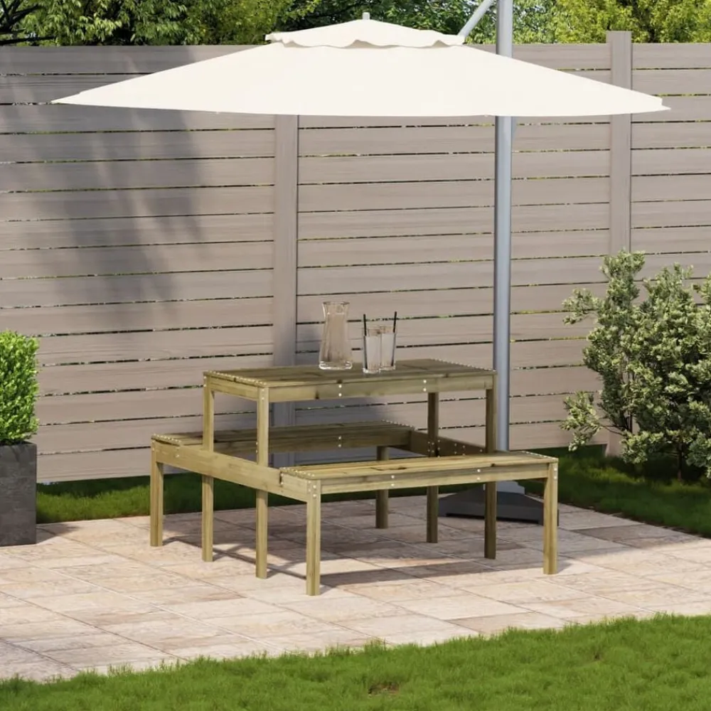 vidaXL Table de pique-nique 110x134x75 cm bois de pin imprégné