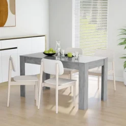 Tables-vidaXL Table de salle à manger 140x74,5x76 cm Aggloméré Gris béton