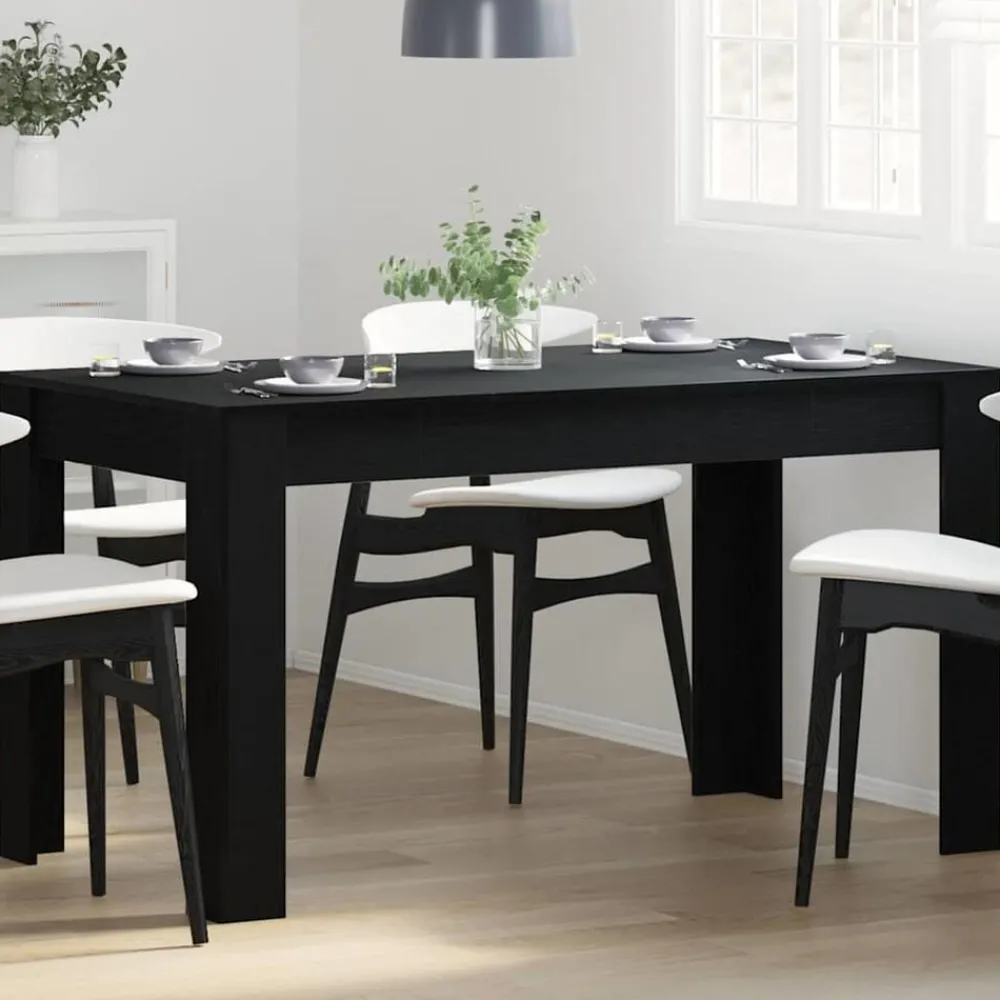 vidaXL Table de salle à manger / Table de repas Chêne noir