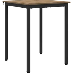 Tables-vidaXL Table de salle à manger / Table de repas 60 x 60 x 75 cm MÉTAL ch&ecirc;ne artisanal