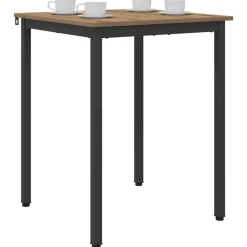Tables-vidaXL Table de salle à manger / Table de repas 60 x 60 x 75 cm MÉTAL chêne artisanal