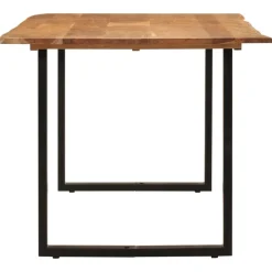 Tables-vidaXL Table de salle à manger 180x90x76 cm Bois d'acacia massif Noir