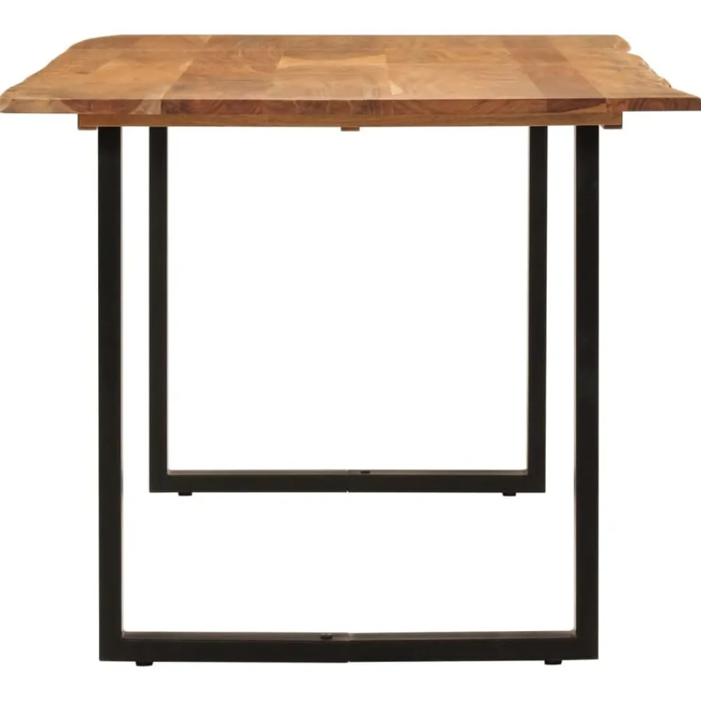 Tables-vidaXL Table de salle à manger 180x90x76 cm Bois d'acacia massif Noir