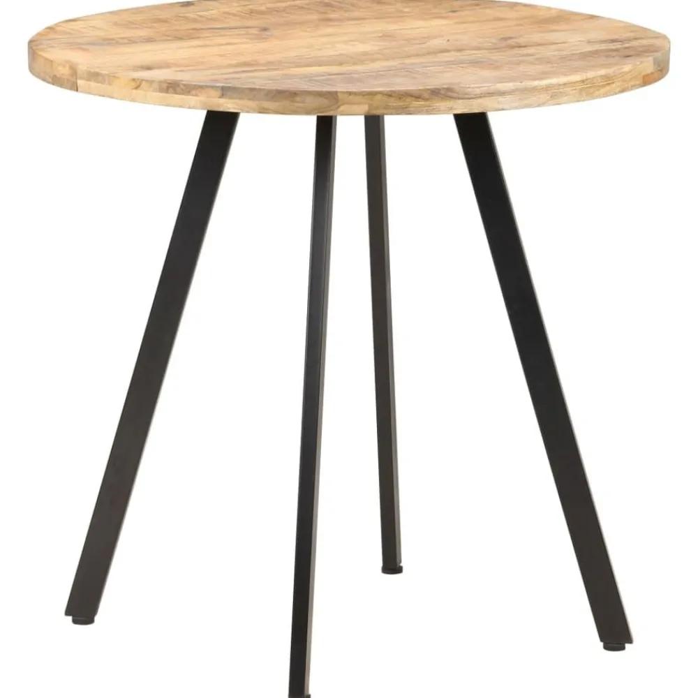 vidaXL Table de salle à manger 80 cm Bois de manguier brut