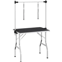 vidaXL Table de Toilettage Ajustable pour Chiens Chats 2 Potences