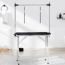 vidaXL Table de Toilettage Ajustable pour Chiens Chats 2 Potences