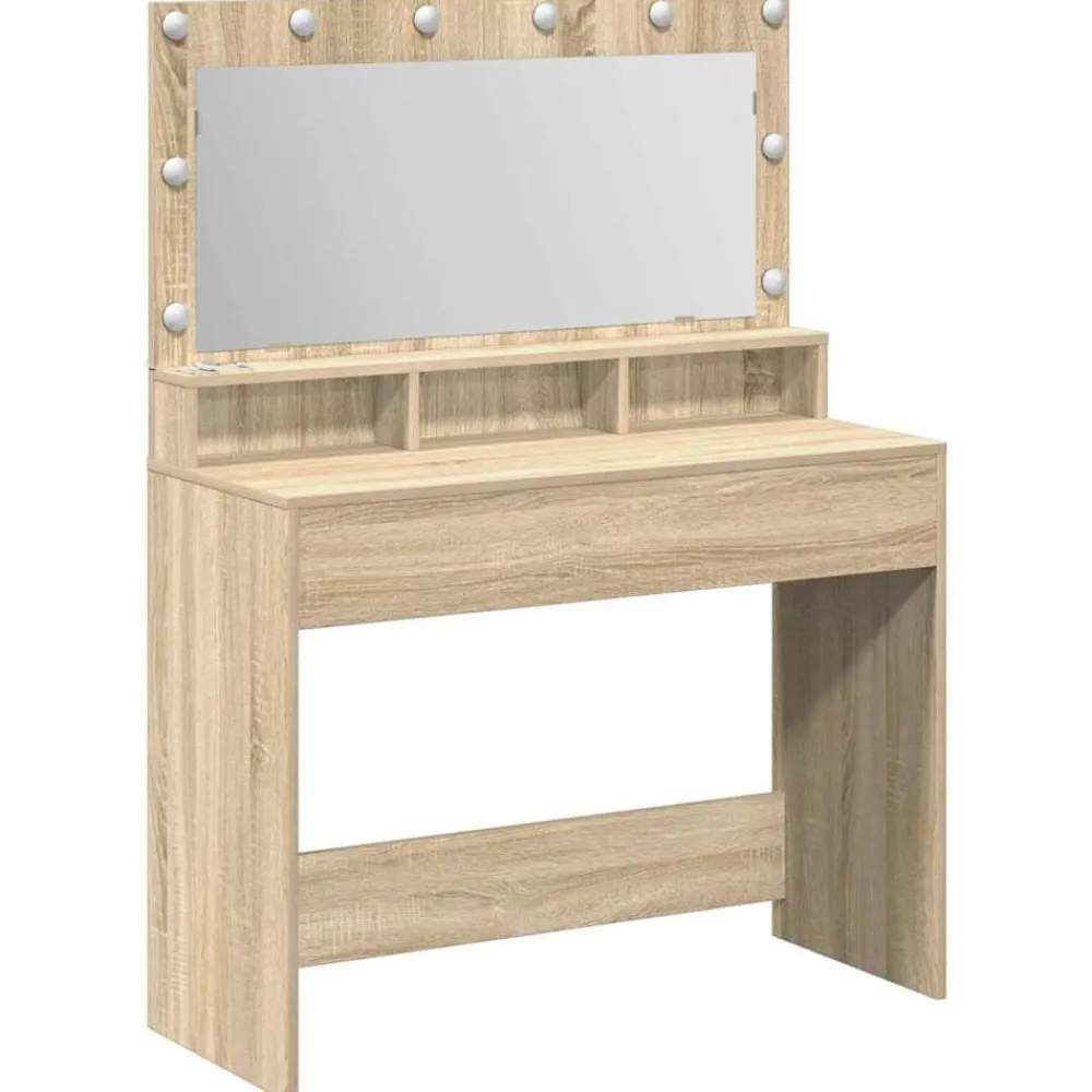 Armoires & Meubles De Rangement-vidaXL Table de Toilette avec étagère Chêne Sonoma 100 x 41 x 135 cm Chêne sonoma