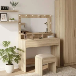 Armoires & Meubles De Rangement-vidaXL Table de Toilette avec étagère Chêne Sonoma 100 x 41 x 135 cm Ch&ecirc;ne sonoma