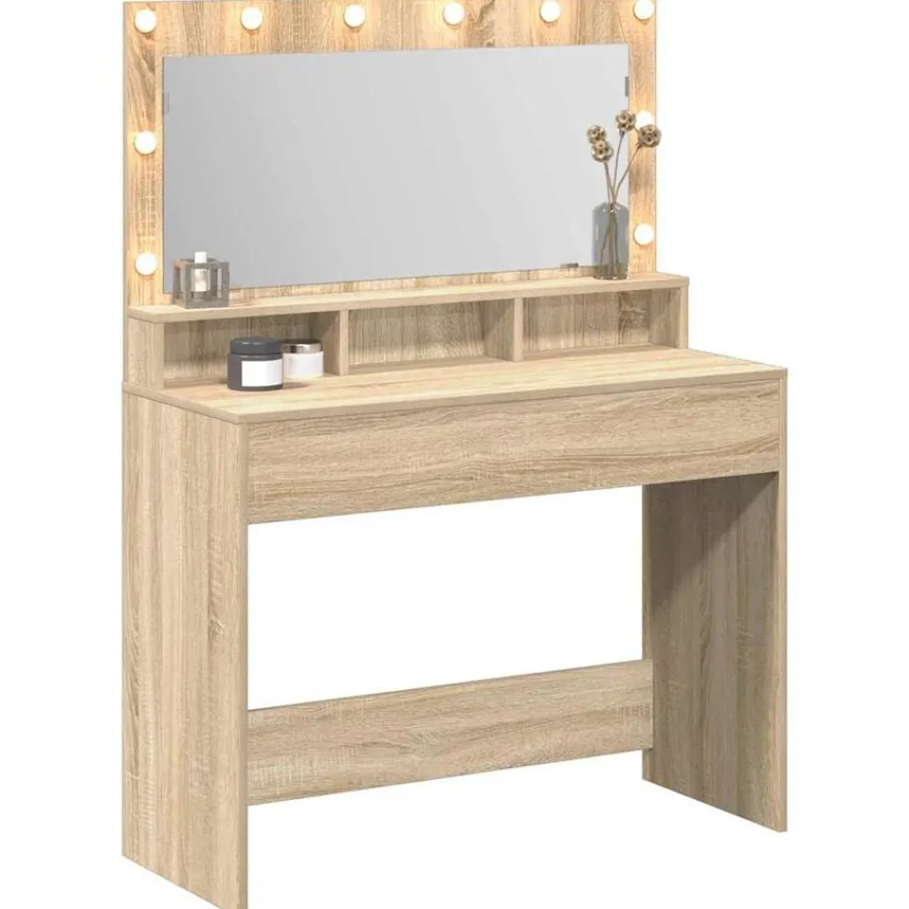 Armoires & Meubles De Rangement-vidaXL Table de Toilette avec étagère Chêne Sonoma 100 x 41 x 135 cm Chêne sonoma