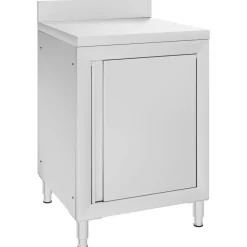 Restauration-vidaXL Table de travail commerciale avec armoire 60x60x96 cm Inox