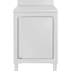 Restauration-vidaXL Table de travail commerciale avec armoire 60x60x96 cm Inox