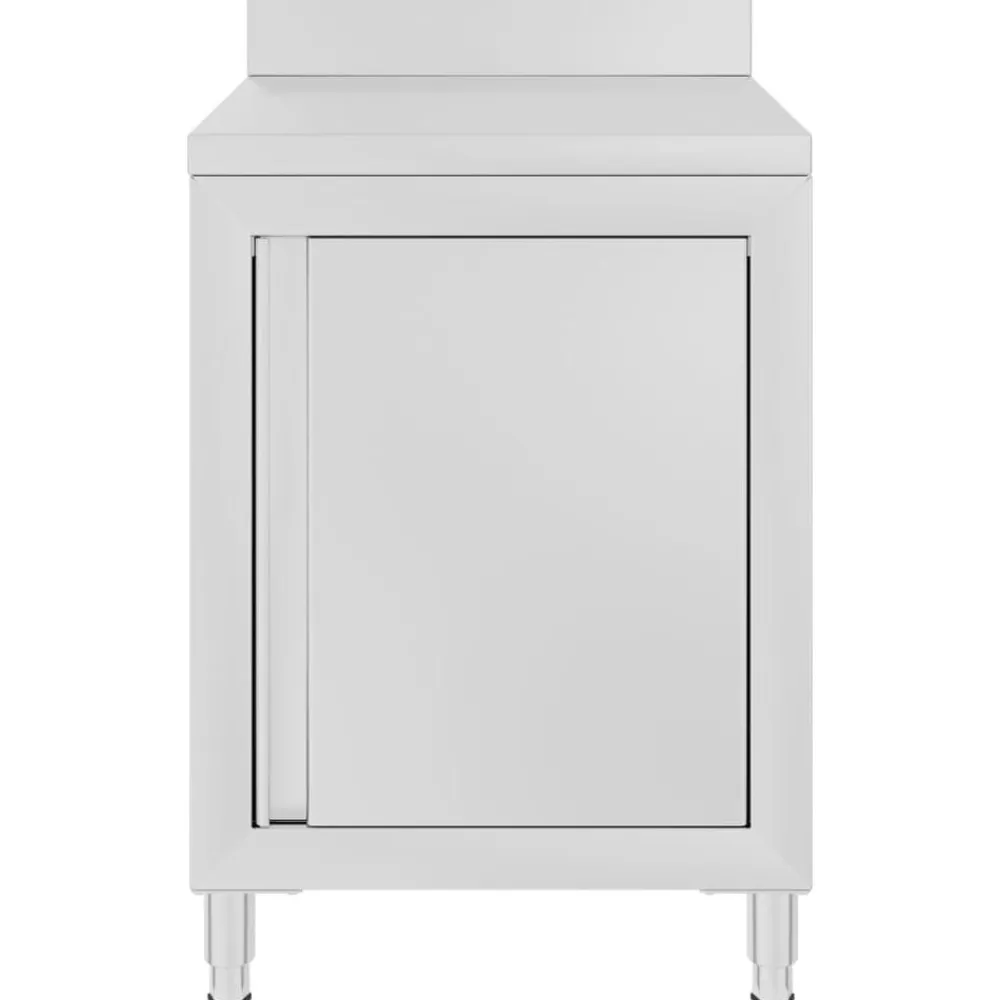 Restauration-vidaXL Table de travail commerciale avec armoire 60x60x96 cm Inox