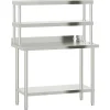 vidaXL Table de travail de cuisine avec étagère 110x55x150 cm inox